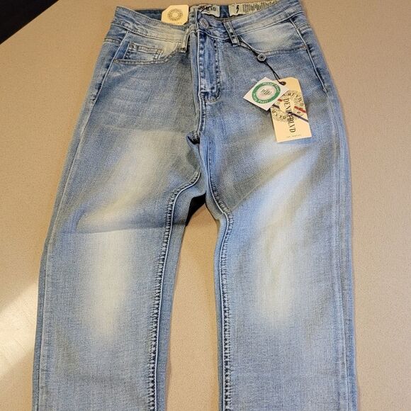 Denim Blvd Skinny Cuffed Pearl  Denim Jeans - Picture 14 of 16